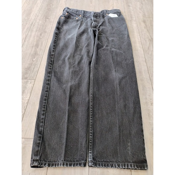 Levis Jeans Men's 36x32 550 Relaxed Fade Distressed Skate Black Grunge Y2K Pants - Picture 1 of 10
